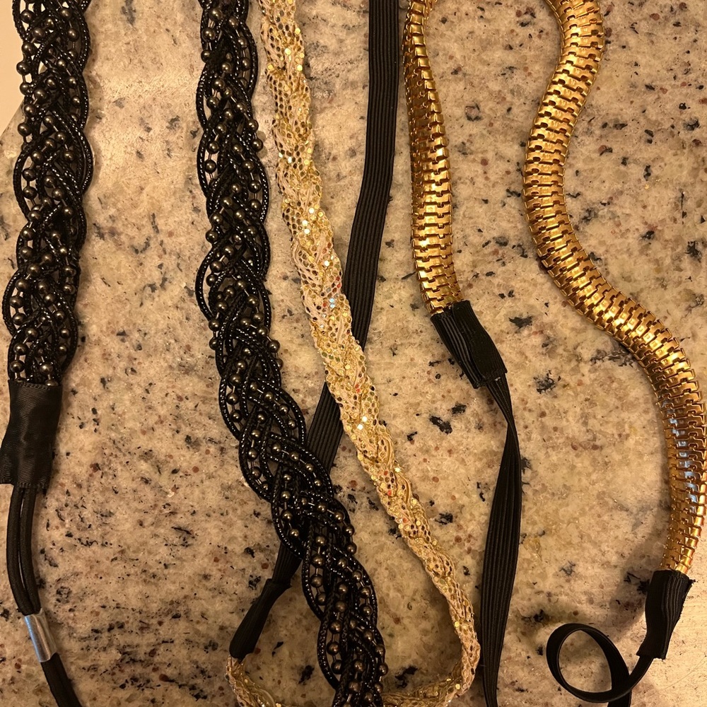 Sparkly elastic headband bundle!!